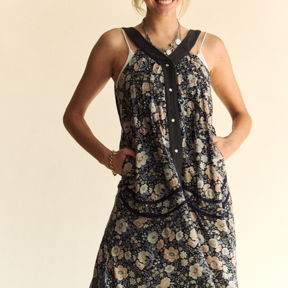 NWT Vici for Davi & Dani Floral Sleeveless Long Vest Duster Maxi Dress - Picture 4 of 13